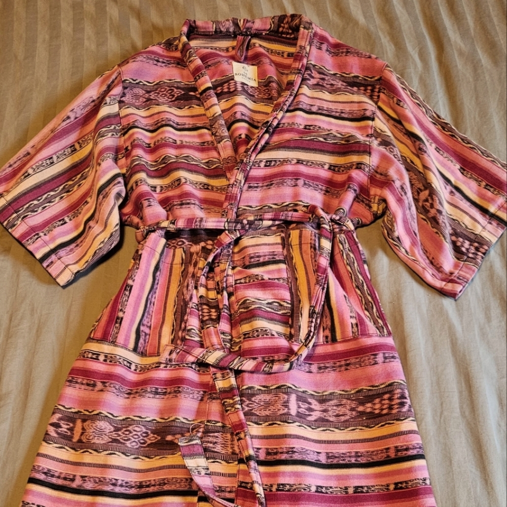 Turkish boho robe 100% cotton, Baja Mexico